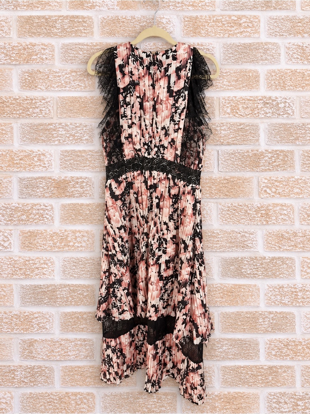 Foxiedox S Floral Pleated Lace Midi Dress Romantic Wedding Guest Tiered $254 - Picture 3 of 5
